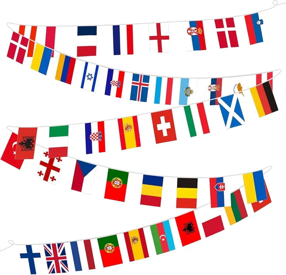 pretty_jessie 100 Country String Flags, International World Cup Flag Banner