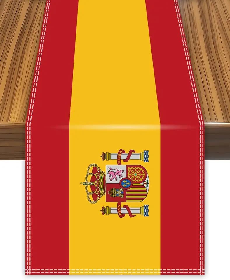Spain Table Runner,Spanish Flag Tablecolth for Dining Home Decor