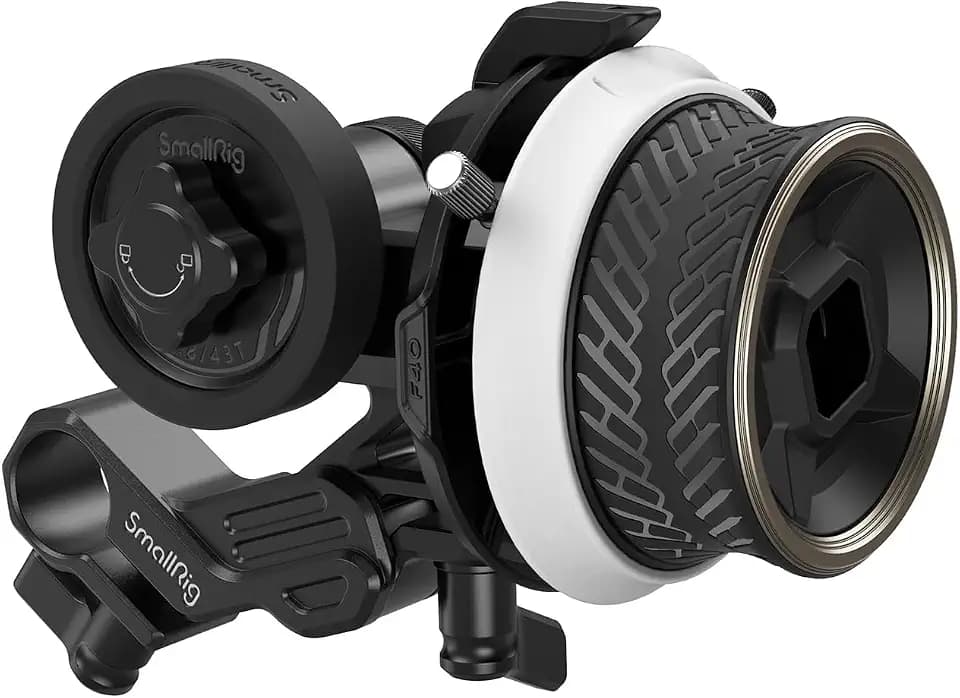 SMALLRIG Mini Follow Focus mit A/B-Anschlägen, 15mm-Stangenklemme und Aufsteckbarem Zahnriemen für DSLRS und Spiegellose Kameras, Passend für Objektive mit Durchmessern bis zu 114mm – 3010D