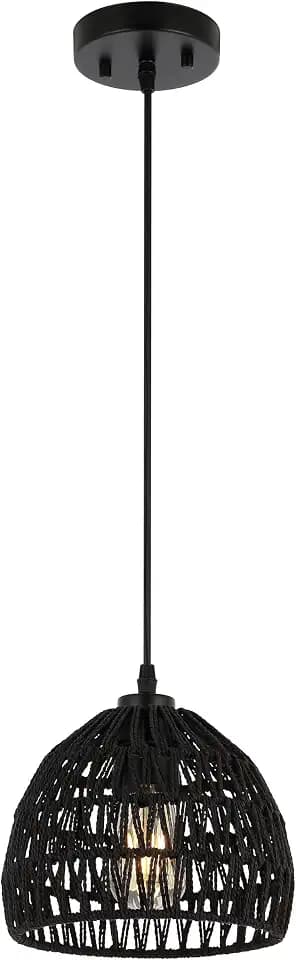 JONATHAN Y Campana 1-Light Pendant Dome Ceiling Lamp, 8.25", Black