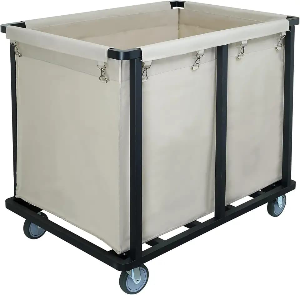 Commercial Laundry Cart with Wheels,400L Beige