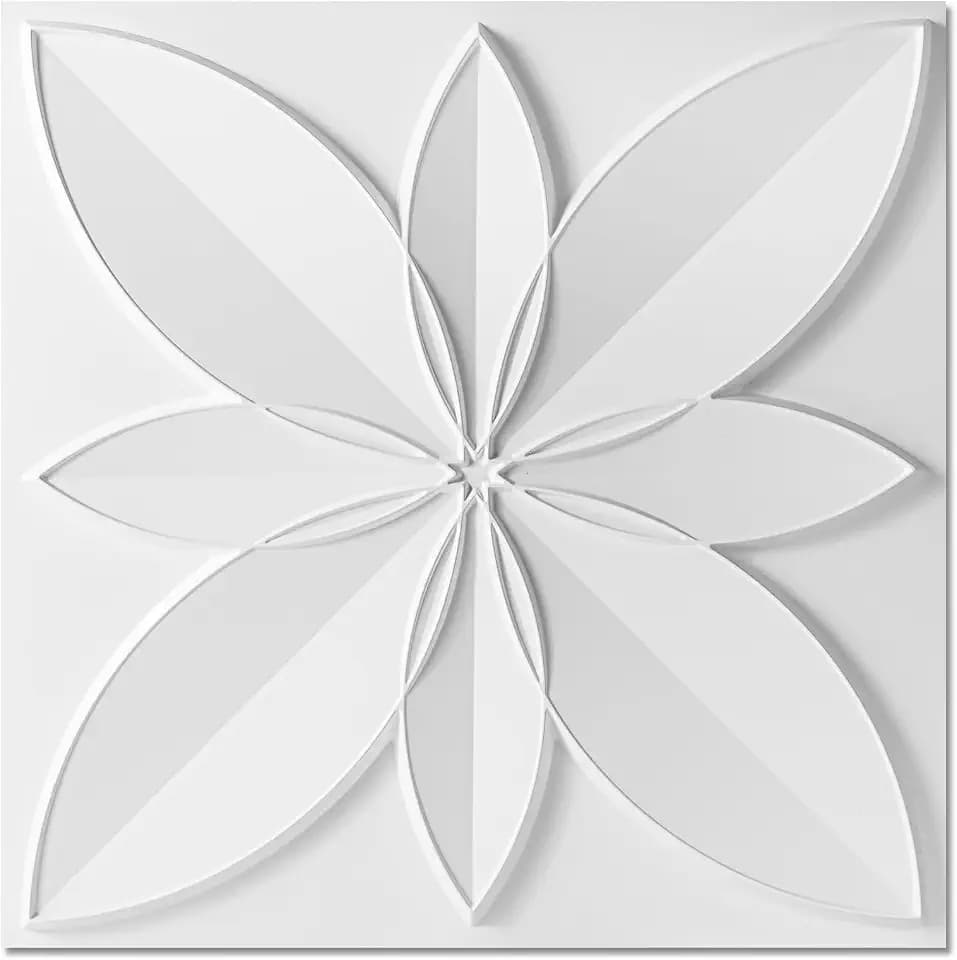 WOWSTAR 12-Pack 24"x24" Drop Ceiling Tiles, Waterproof Glue Up Ceiling Decor, White