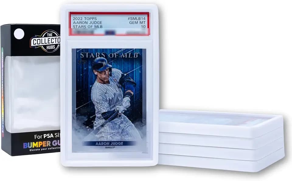 5× PSA Slab Guards – Impact-Resistant Protection System for PSA Graded Cards | Engineered Shock-Absorbing PSA Slab Protector | PSA Compatible Bumper Guard Set - White