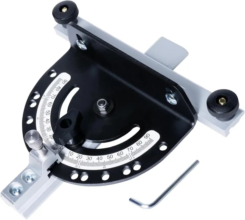 POWERTEC Adjustable Angle Track Saw Miter Guide for Ridgid Guide Rail – 13 Positive Stops, Precision Miter Cuts for Woodworking, Cabinet Making, Trim Work, Home DIY Projects (72182)