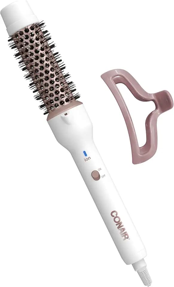 Conair Double Ceramic 1¼-Inch Thermal Brush, Heated Round Brush for Blowouts, Curls, and Waves, Ceramic Technology Eliminates Damaging Hot Spots for Smooth, Shiny Hair