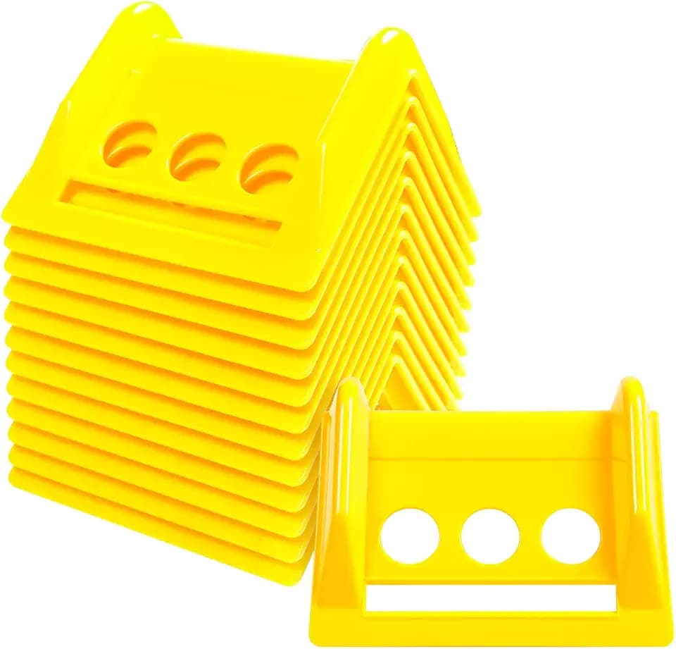 4" Flatbed Edge Protectors 24 Pack Plastic Corner Protector with Carrying Case, Strap Corner Protectors for Flatbed Cargo Load Truck Shipping, Yellow