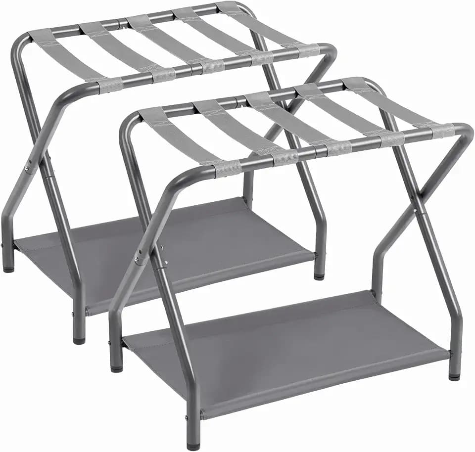 AMHANCIBLE Luggage Rack, Set of 2, Foldable Suitcase Stands for Guest Room