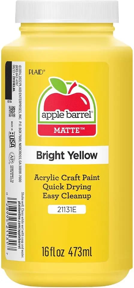 Apple Barrel Acrylic Paint in Assorted Colors (16 Ounce), 21131 Bright Yellow