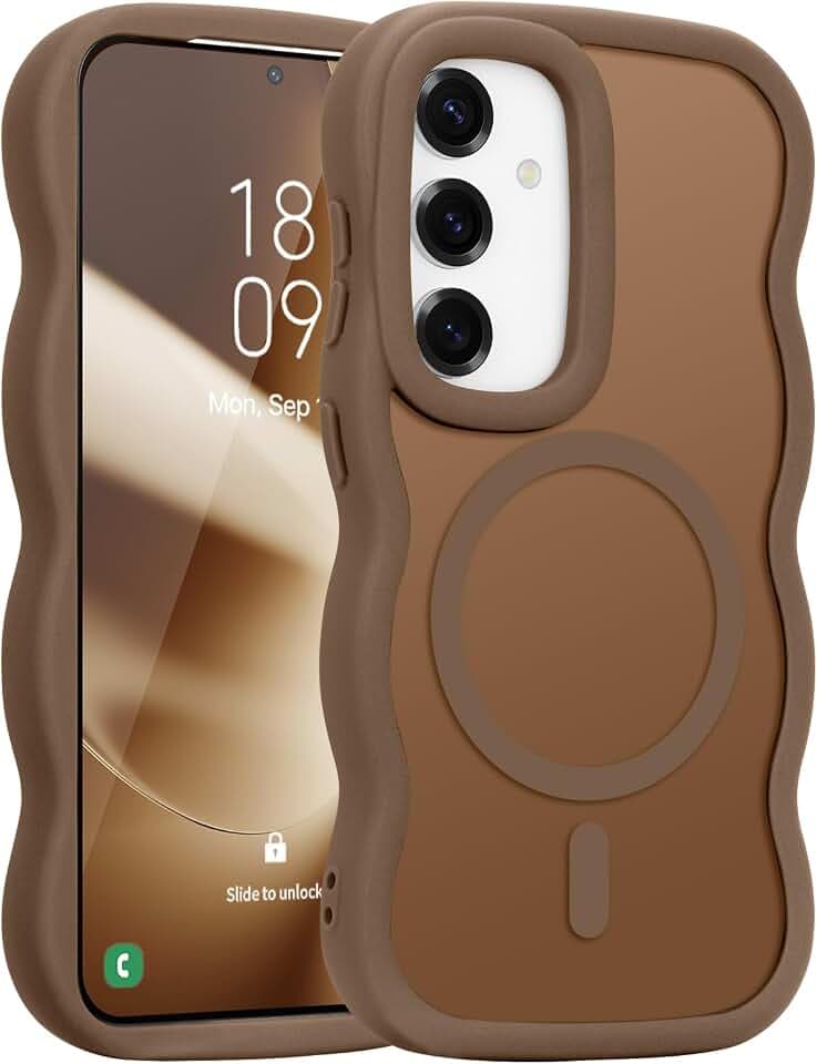 Pepmune for Samsung Galaxy A56/A36 Case Curly Wavy Frame, Desert Gold