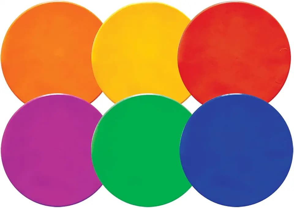 Champion Sports MSPSET Poly Spot Markers for Sports, Activities, and Social Distancing - 10-inch, Set of 6 - Multicolor