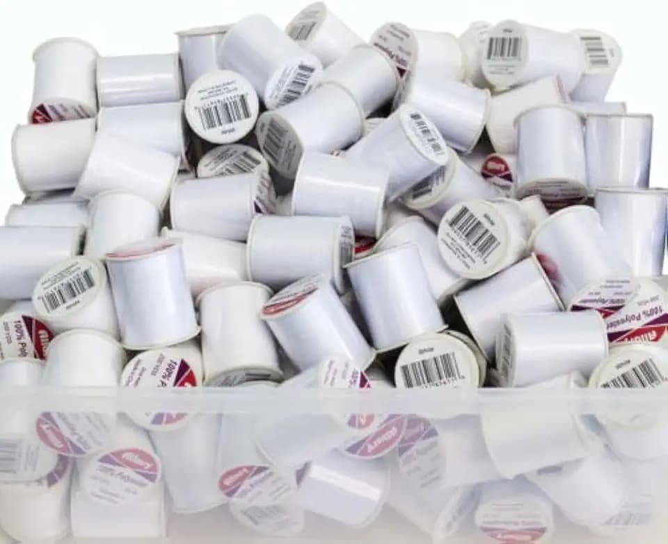 24 Pack Bulk Buy Allary 100% Polyester 200 Yds Sewing Threads (White)
