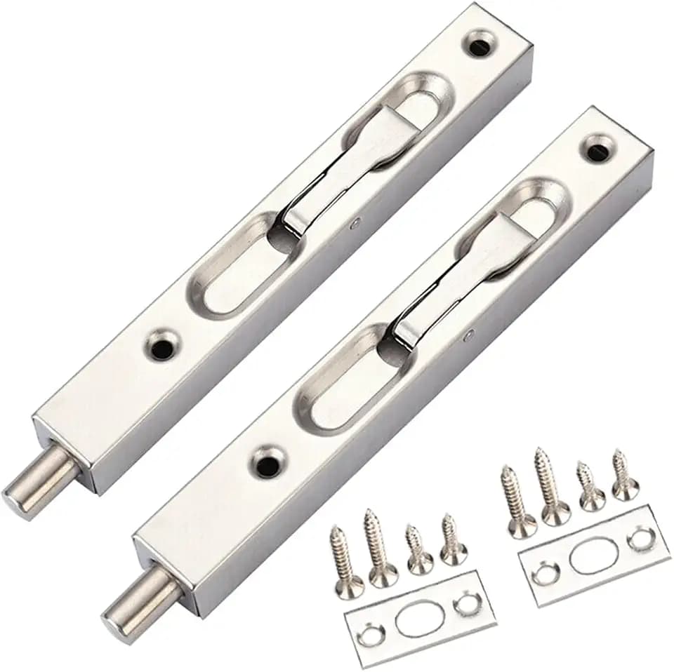 WANLIAN 6" Door Bolts,Concealed Security French Door Locks 2Pcs