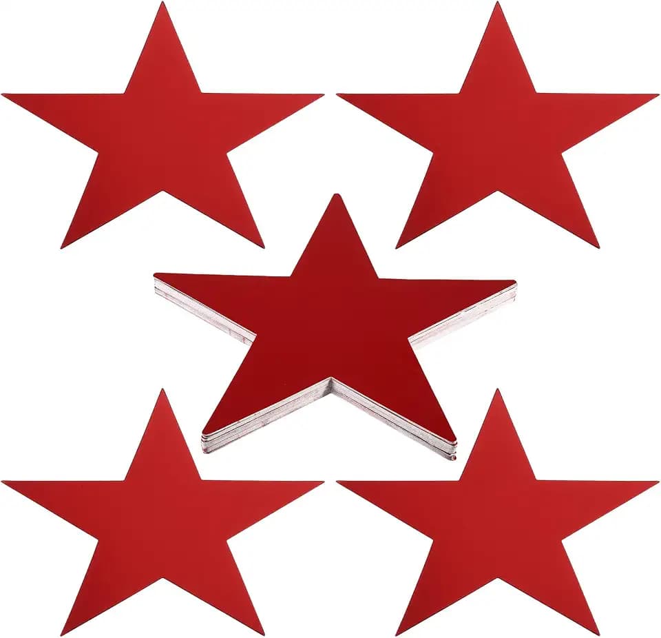 PATIKIL 11" Star Cutouts, 48 Pack Star Cutout Double Printed Paper Stars for Classroom Decoration DIY Craft Project Bulletin Board Wall Poster, Red