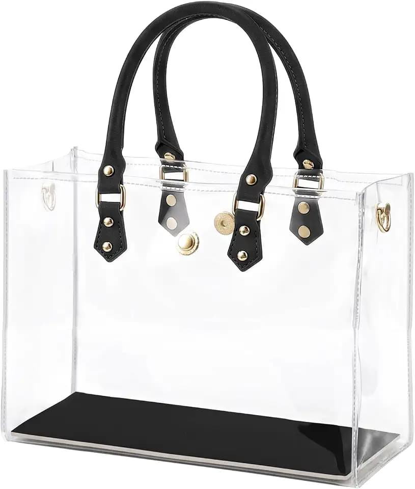 KTNGY Clear TPU Tote Bag DIY Kit - Luxury Paper Bag Purse Making Kit Compatible with LV Christmas-Themed Shopping Bags (Black-A)