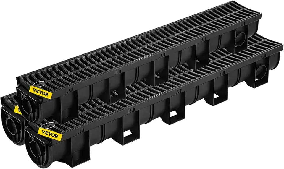 VEVOR Trench Drain System Channel Drain 5.9x5.1-Inch HDPE Drainage Trench