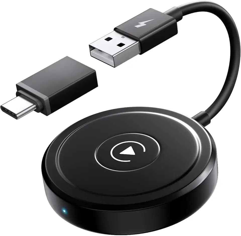 Wireless CarPlay Adapter für iPhone, Bluetooth CarPlay Adapter, Konvertiert Wired CarPlay auf Wireless CarPlay, Kompatibel mit 2016+ Autos, iOS 10-17