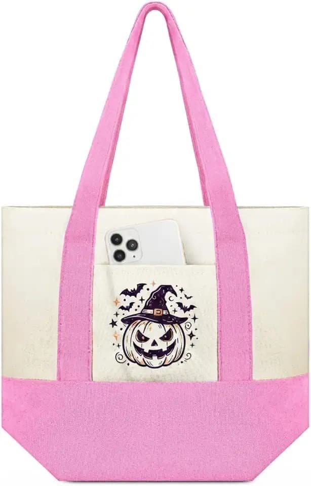 Amylove 1 9 x 8 Mini Canvas Tote Bag Sublimation DIY, Pink