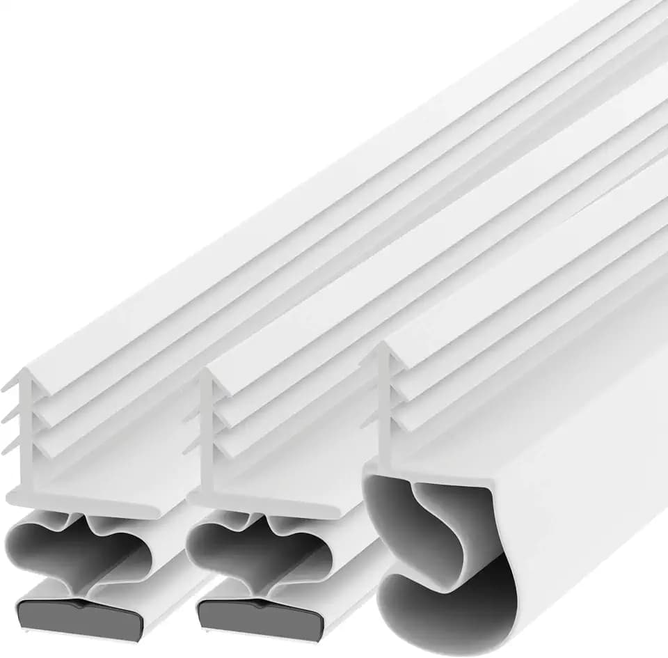 TMH Metal Door Weather Stripping - Magnetic Kerf Door Seal Kit, Full Set 36" x 84" - White Kerf Weather Stripping