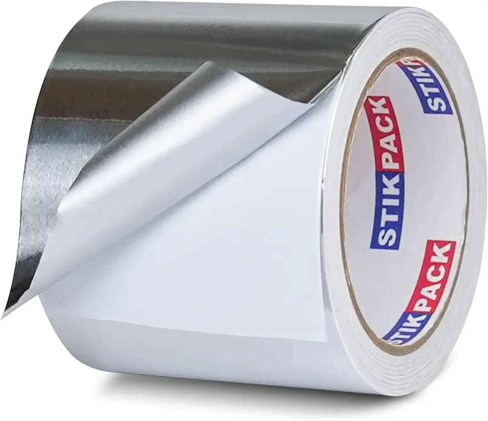 Aluminum Foil Tape 4 inch x 60ft (20 Yards) Heavy Duty HVAC Duct Tape for Ductwork – High Temperature Silver Foil Tape for Insulation, Metal Repair, Exhaust Sealing & Patching