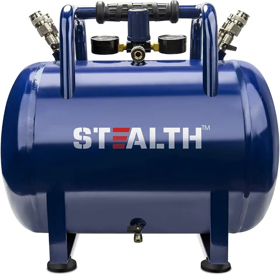 STEALTH Air Tank, High-Pressure 10-gallon Air Tank with Maximum 225PSI Pressure, 5 Quick Connect Couplers, Rubber Reinforced Handle Design (Blue, SAA-110T)