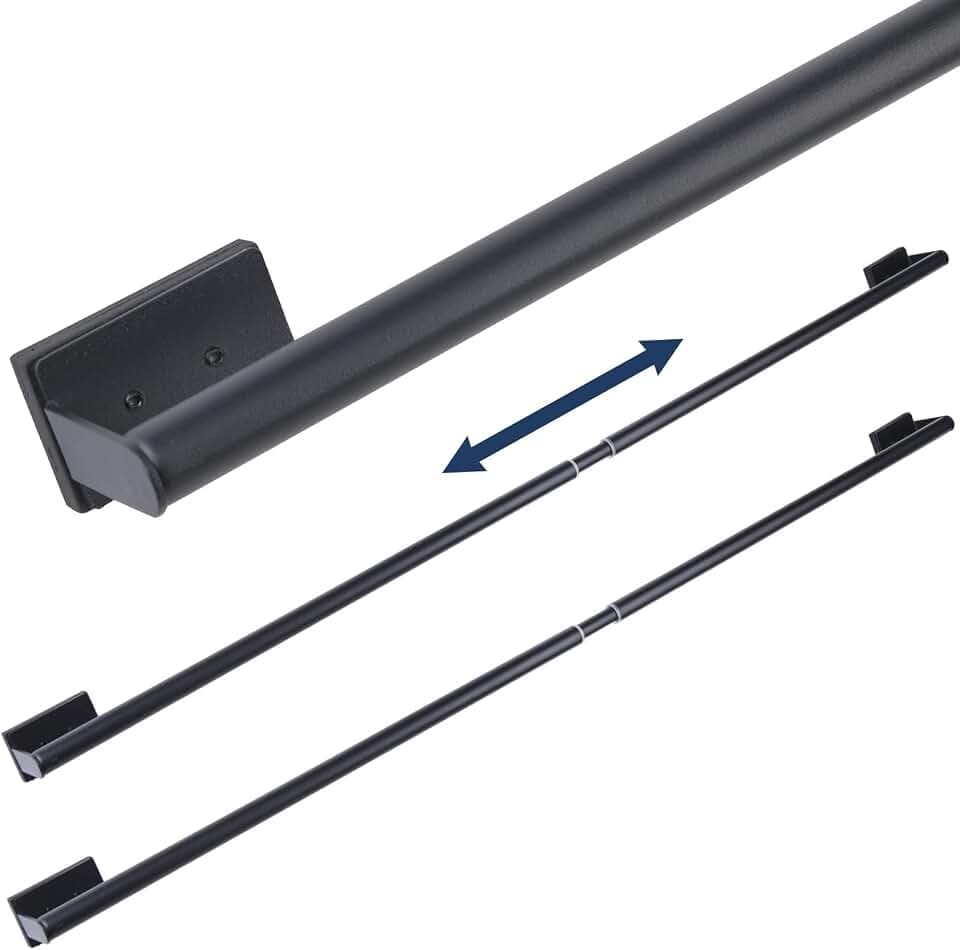 Magnetic Curtain Rod 16.6-42.9 Inch Adjustable for Metal Door Cafe Sash