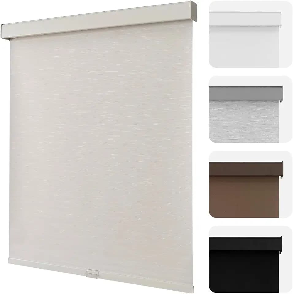 Joydeco 100% Blackout Roller Shades, 34" W x 75" H, Beige