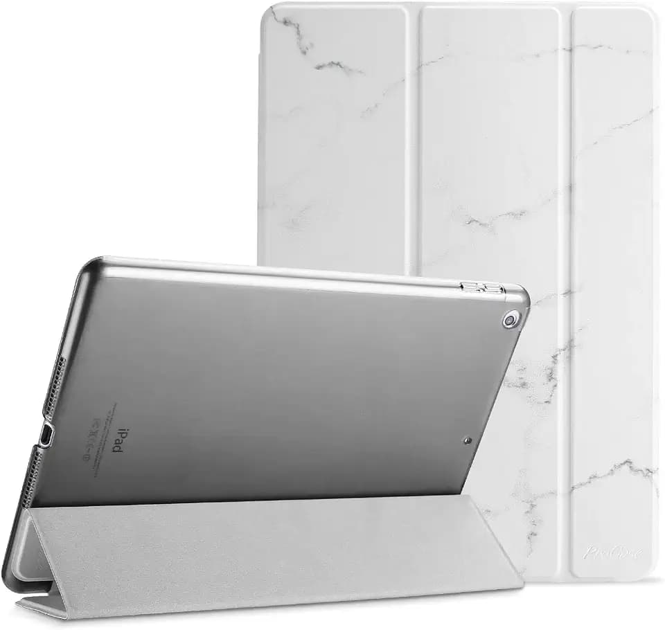 ProCase Hülle für iPad 9.7 Zoll 6. Generation 2018/5. Generation 2017 Modell A1893 A1954 A1822 A1823, Schutzhülle Case Smart Cover für iPad 6 / iPad 5 -Weißmarmor