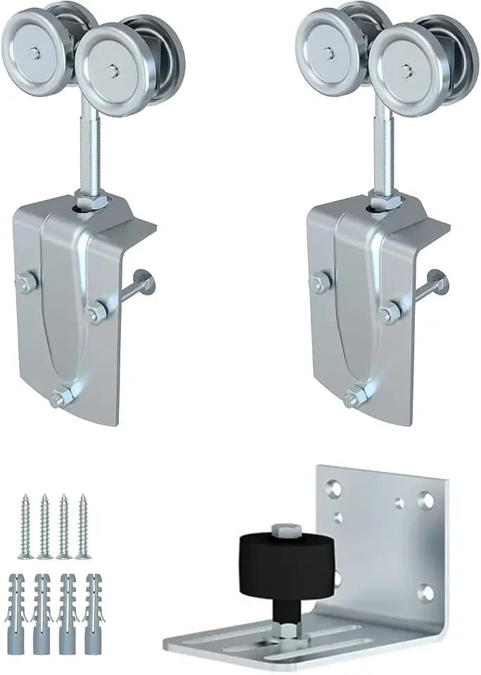 Heavy-Duty Galvanized Steel Exterior Sliding Barn Door Roller Kit