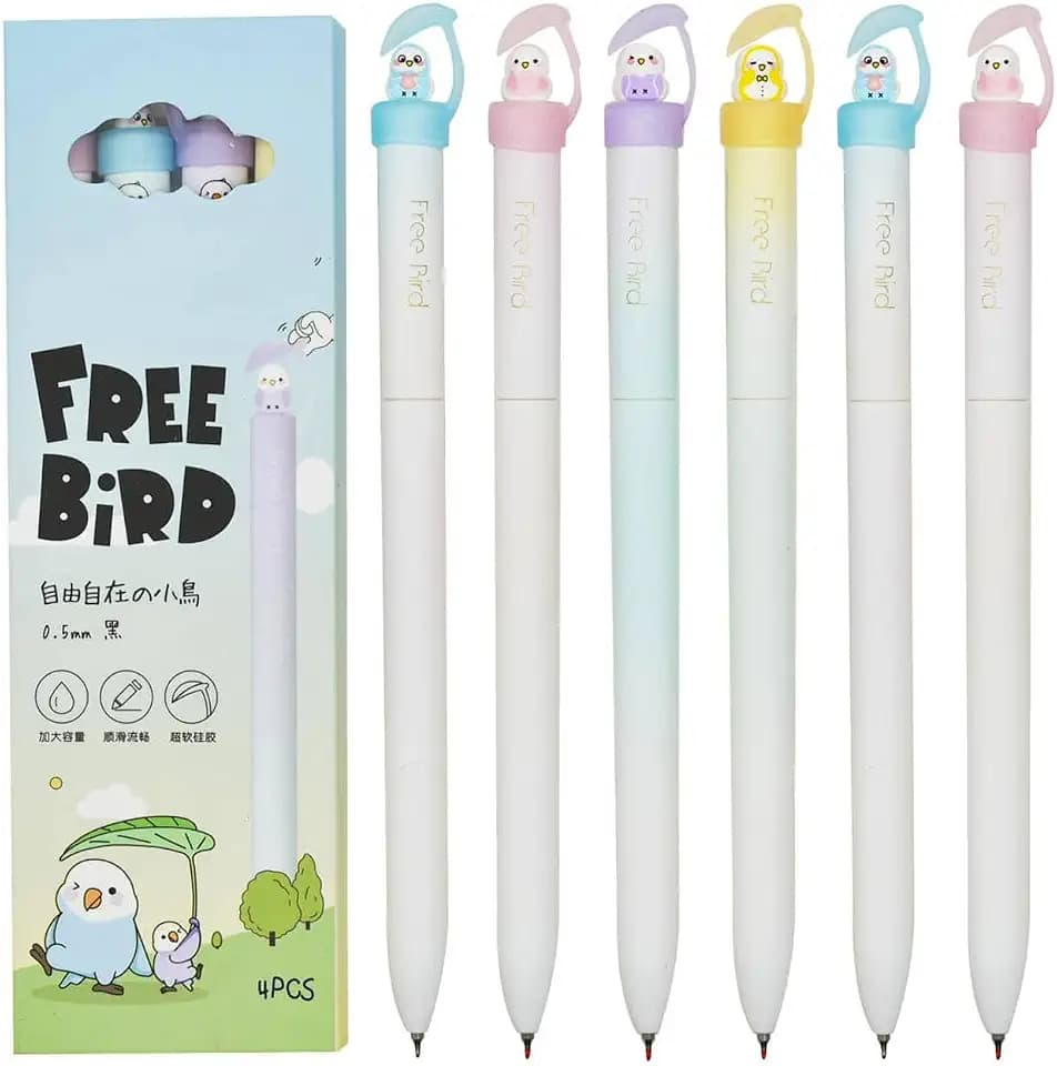 Maydahui 8 Pcs Bird Leaves Twistable Pens Cute Small Birds on Tree Pen