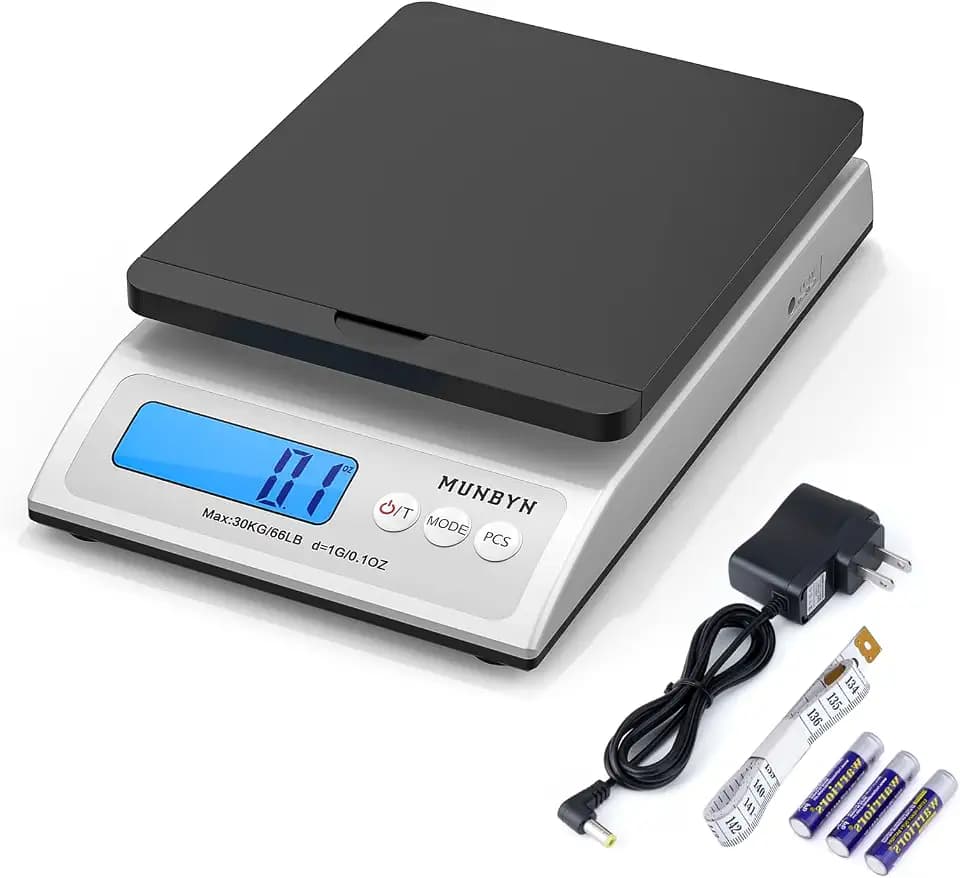 MUNBYN Shipping Scale, 66lb/0.1oz Accurate Digital Postal Scale Black
