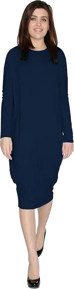 BABY O Women Basic Modest Cover Up Comfy Midi Long Cocoon Dress Made in USA