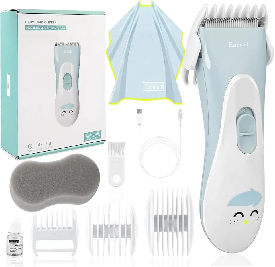 Baby Hair Clippers, Ceramic Blade Electric Kids Hair Trimmer, Cordless Rechargeable Waterproof Haircut Kit for Kids & Adult