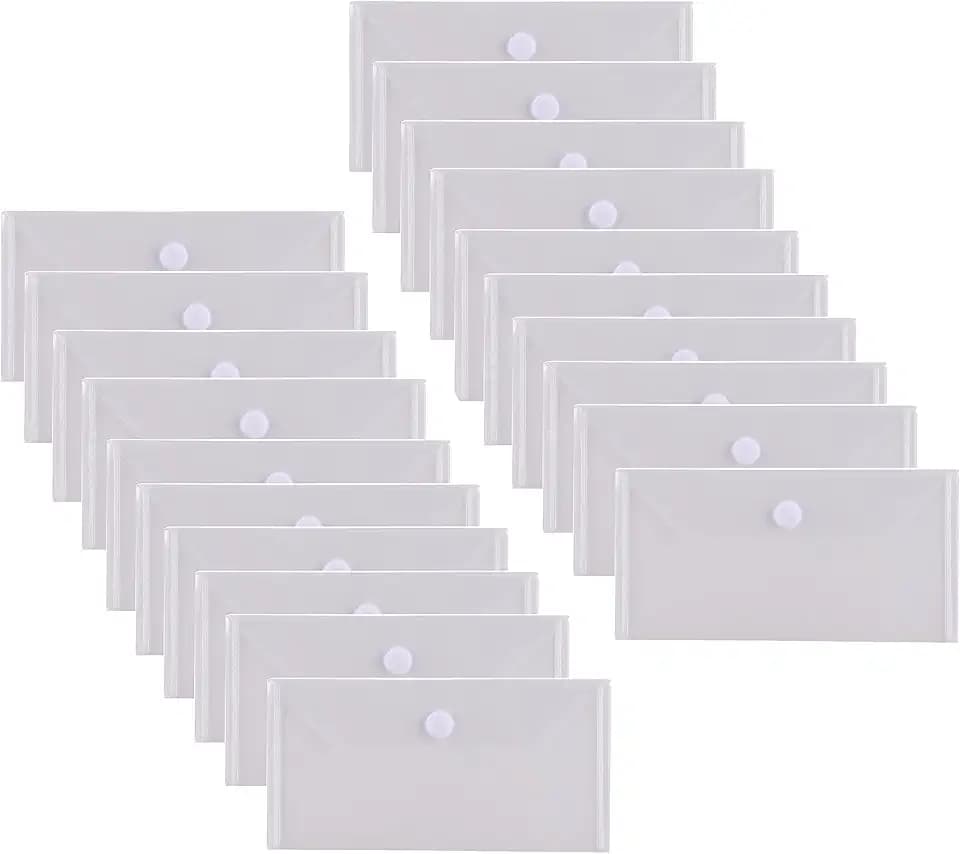#10 Plastic Envelopes Bill Storage Holder 20 Pack, 5 x 10 inches