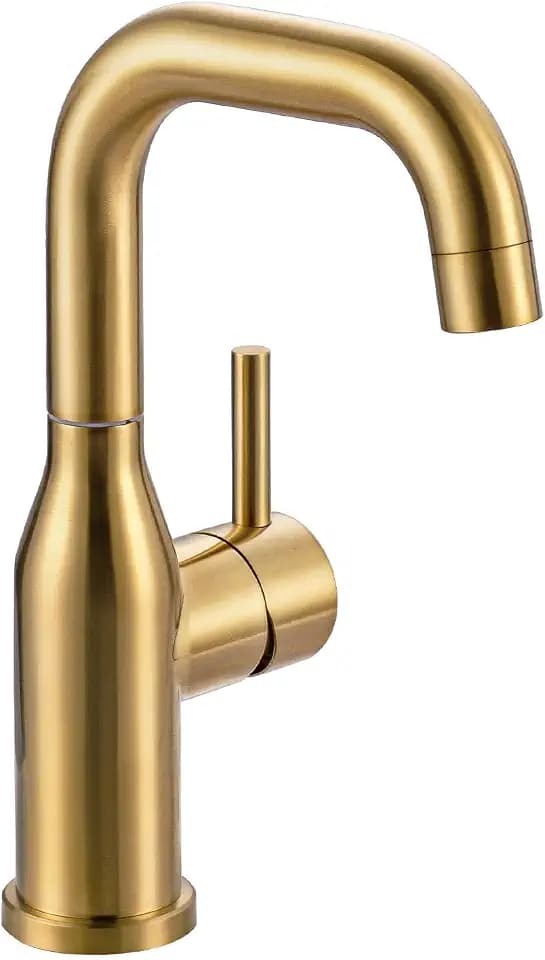 Bar Sink Faucet Single Hole: ARCORA Brushed Gold Wet Bar Faucets - Prep Sink Faucet 360 Swivel - Small Kitchen Bathroom Faucet with cUPC Supply Lines