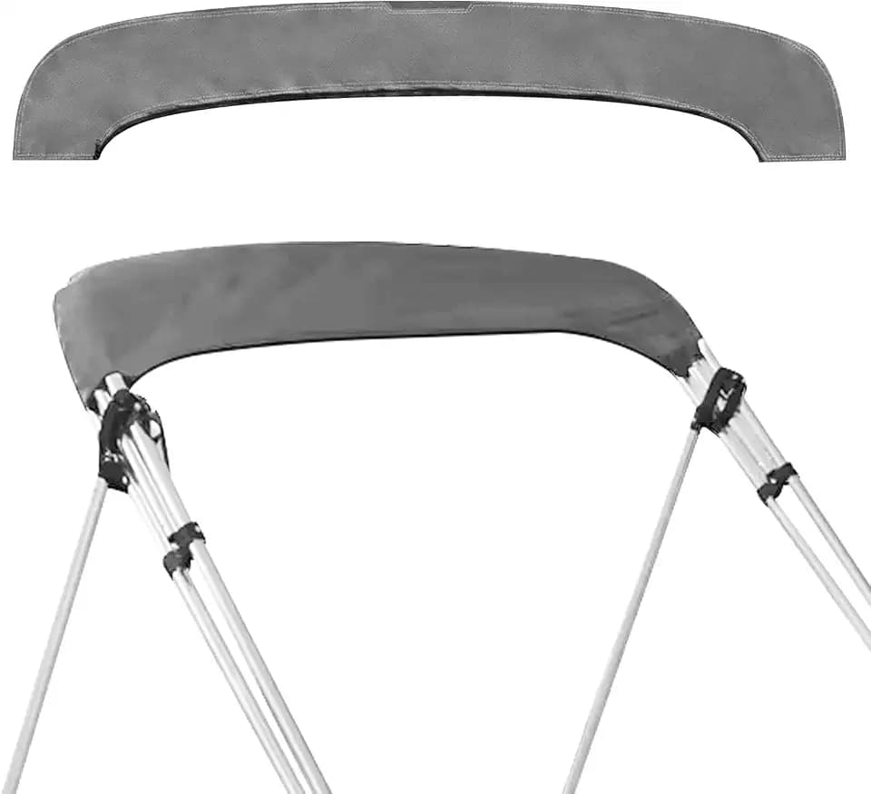 Bimini Top Storage Boot Cover, Bimini Top Boot Cover Replacement Canvas Waterproof and UV Protection, Fits Round Tube for Bimini Tops for Boats (97"-103" W, Light Grey)