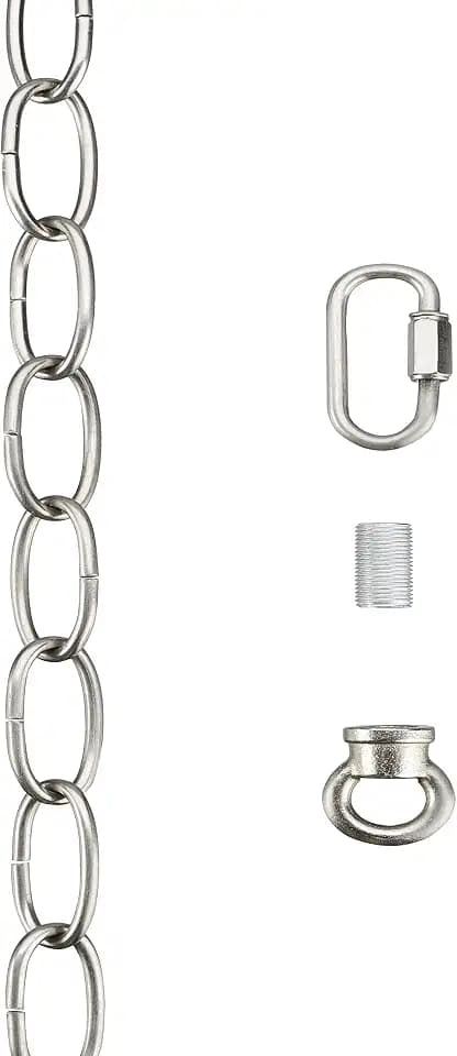 Aspen Creative 21109-31,Steel 6 Feet Heavy Duty Chain & Quick Link Connector for Hanging Up Maximum Weight 40 Pounds-Lighting Fixture/Swag Light/Plant in Brushed Nickel.11 Gauge.