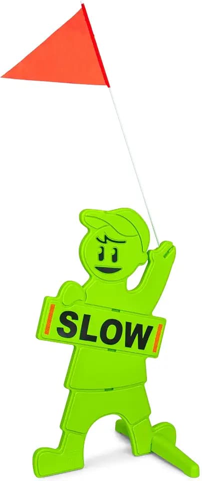 GoSports Kids at Play Safety Sign for Street- High Visibility Slow Down Sign for Neighborhoods with Flag