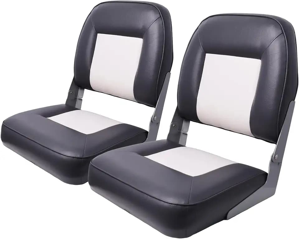 Low Back Boat Seat Folding Fishing Bass Boat Seats 2 Pack Clearance
