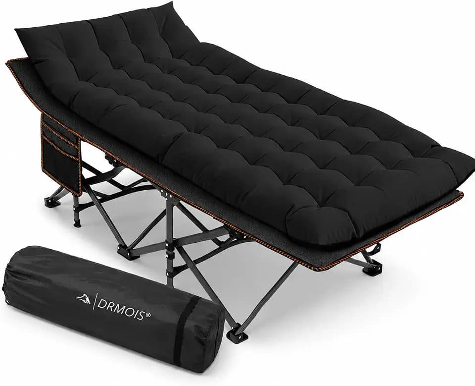 Camping cots, Oversized 32inch Width Portable Foldable Outdoor Bed for Adults Kids, Cot for Traveling Gear Supplier, Office Nap,Support 900 lbs-with Sleeping Pad Mattress
