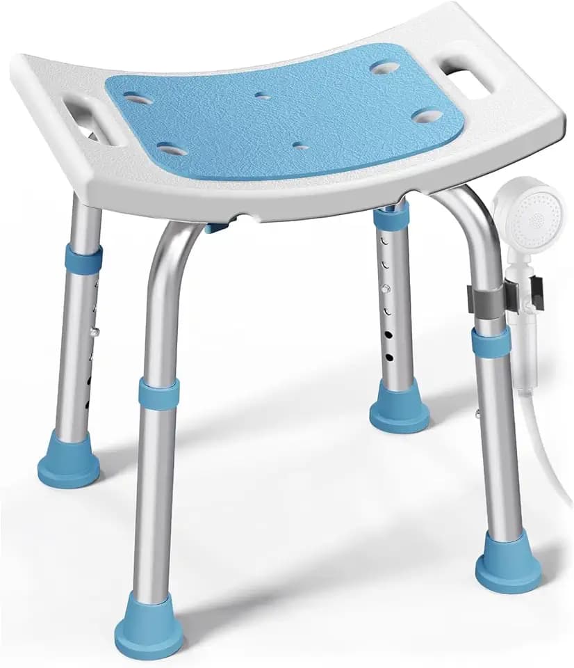 NEWFUN Duschhocker Senioren, Duschstuhl für Senioren, rutschfester Duschstuhl, rutschfester Duschhocker, Montage ohne Werkzeug, Badsitz für Erwachsene, 150 kg
