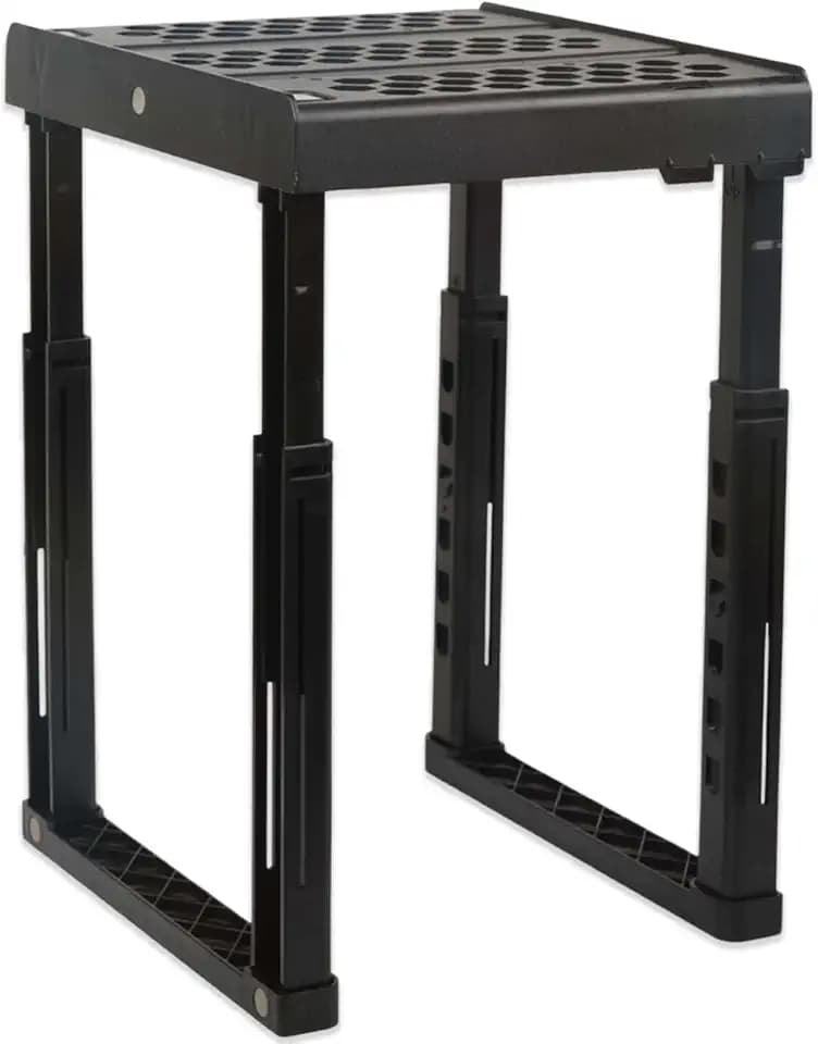 Svartur Adjustable Locker Shelf Organizer – Back to School Essentials Locker Organizer for Girls & Boys – Expandable Height & Width, Stackable, Durable– Fits Most Standard Lockers, Black