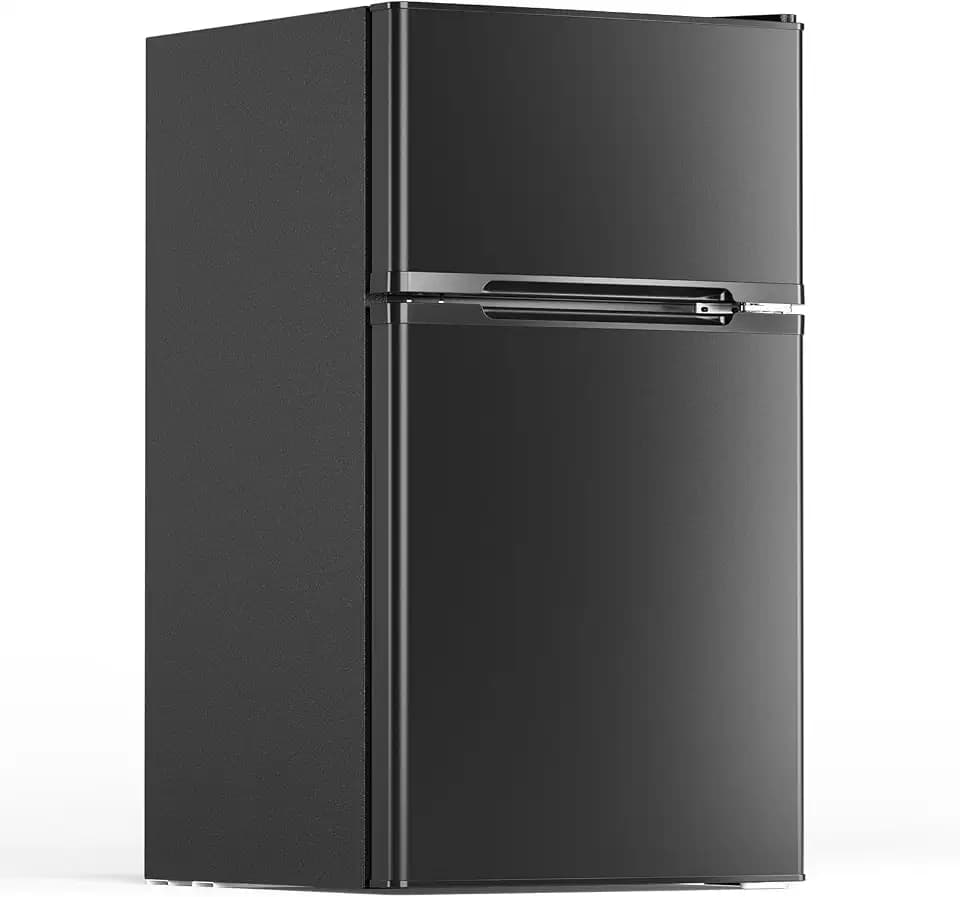 Electactic 3.1 Cu.Ft Mini Fridge with Freezer for Bedroom Office, Black