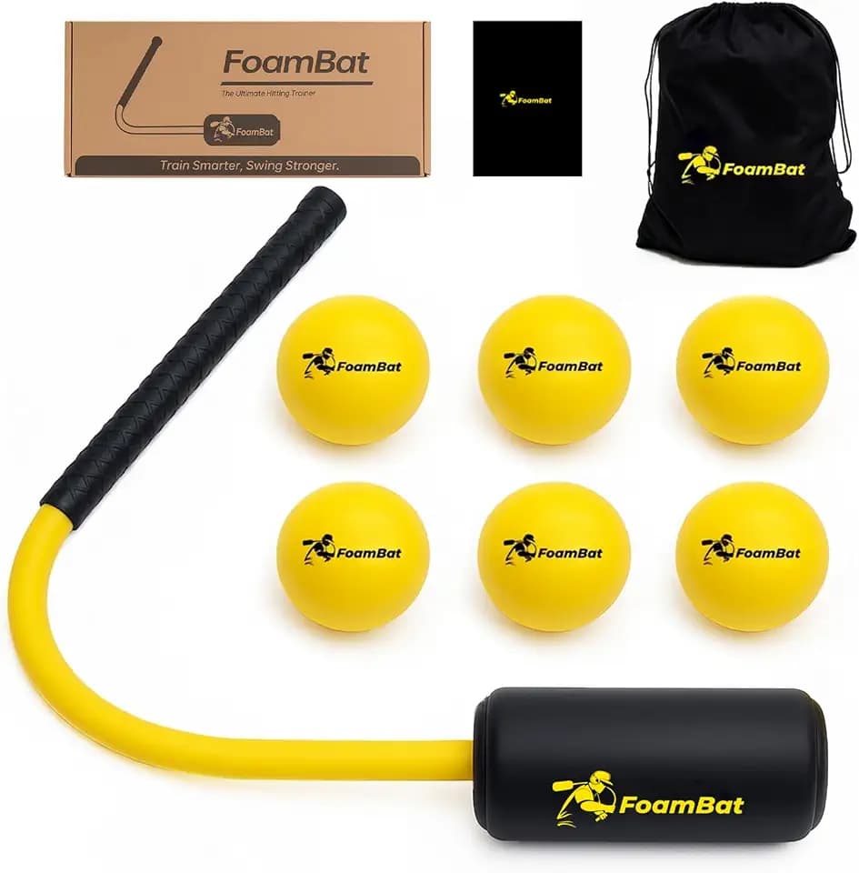 Baseball & Softball Rope Swing Trainer, Innovative High-Density Foam Connection Batting Training Bat for Better Feedback, Hitting Practice Aid Equipment for Youth Beginners, Indoor/Outdoor