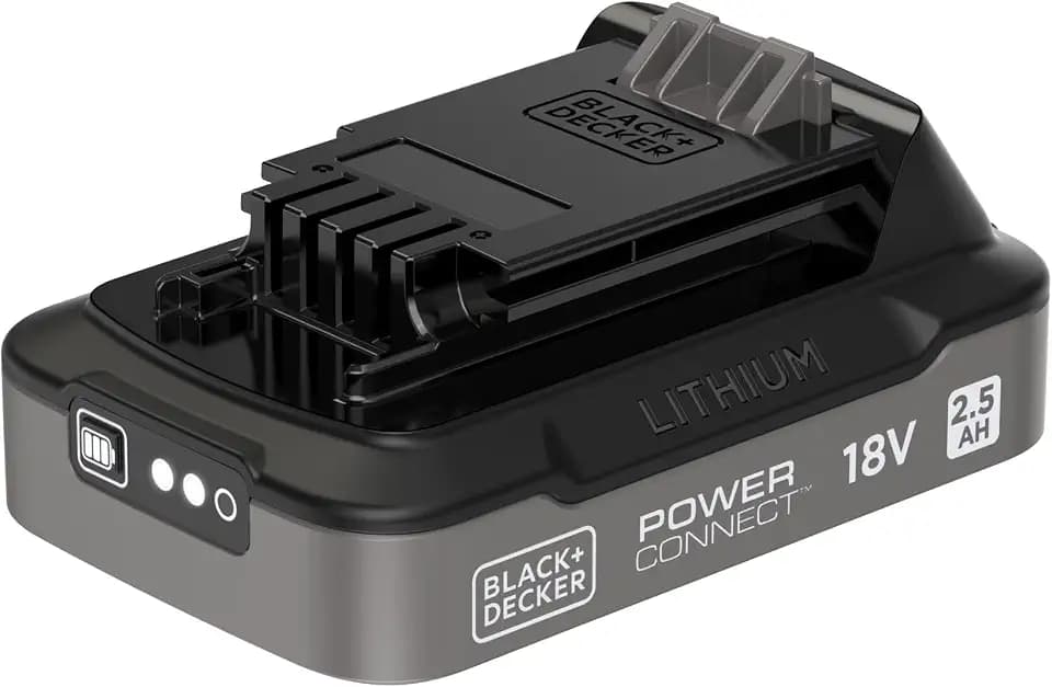 BLACK+DECKER 18 V POWERCONNECT Lithium-Ionen-Akku 2,5 Ah, mit LED-Ladezustandsanzeige, kompatibel mit BLACK+DECKER 18 V Akku-Werkzeugen, BDL2518S-XJ