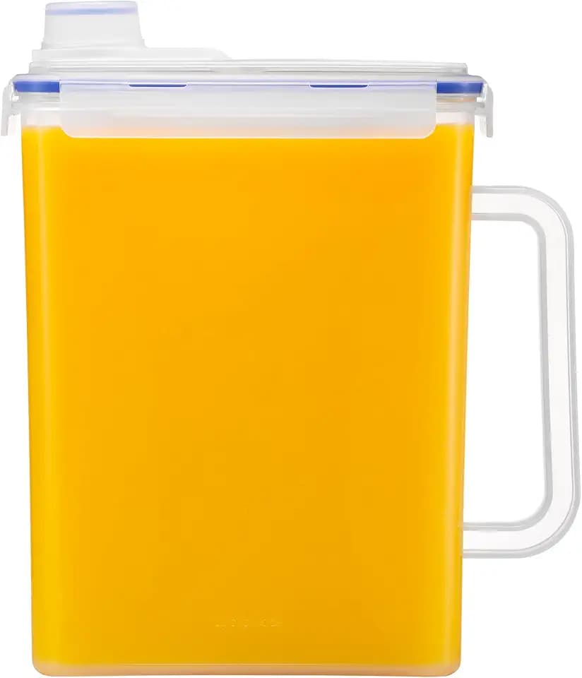 LocknLock Aqua Fridge Door Water Jug | Clear Pitcher | BPA Free Plastic Pitcher with Lid | 1 Gallon Pitcher with Lid for Water, Juice, Tea & More Beverages, Clear