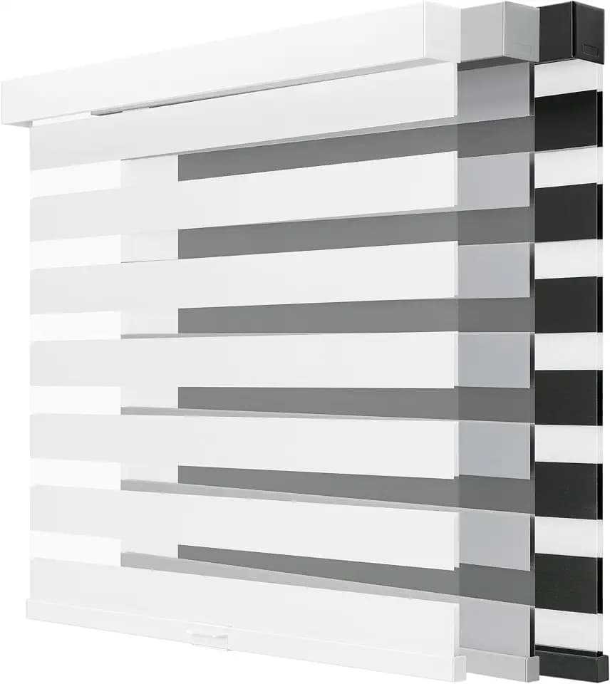 Cordless Zebra Blinds for Windows, Free-Stop Zebra Window Blinds, Dual Layer Light Filtering for Privacy, Easy Install Zebra Shades for Indoor Windows(White,71" W x 72 "H)