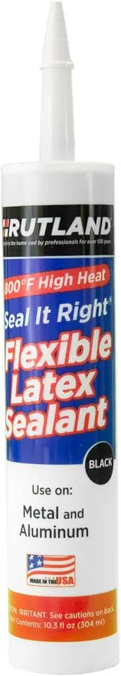 Rutland High Heat Latex Sealant 800F, Seal It Right High Temp RTV Sealant and Fire Caulk for Chimney, Fireplace, and Wood Stove Pipe Repair - Flexible Heat Resistant Substitute for RTV Silicone