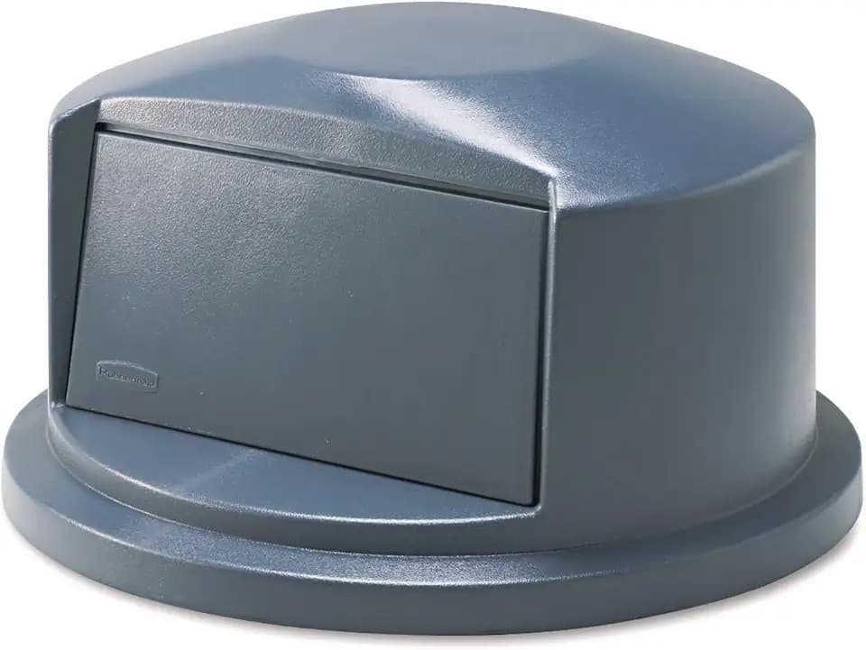 Rubbermaid Commercial Products Heavy-Duty BRUTE Dome Swing Top Door Lid Plastic Gray Compatible with the 32-Gallon Waste/Utility Containers