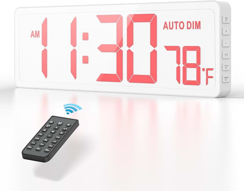 REACHER 16.5" Large Digital Wall Timer Clock, Countdown/up, Remote Control