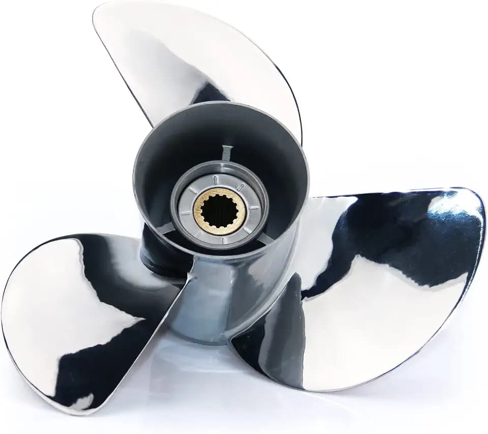 CAPTAIN Boat Propeller fit Yamaha 115p 60 75 90 100 115 130 HP Outboard Engines, Stainless Steel 15 Spline Tooth Prop, RH, OEM